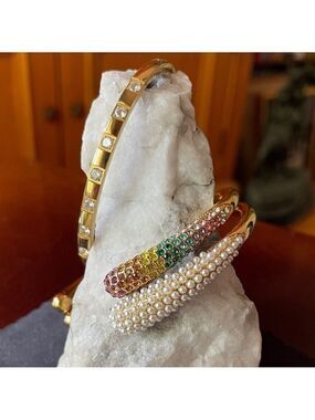 Luxurious Gold and Multicolor Bracelet Trio